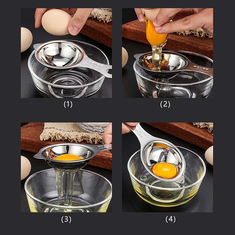 Egg Separator, Stainless Steel Separator, Yolk & Egg White Filter，Kitchen