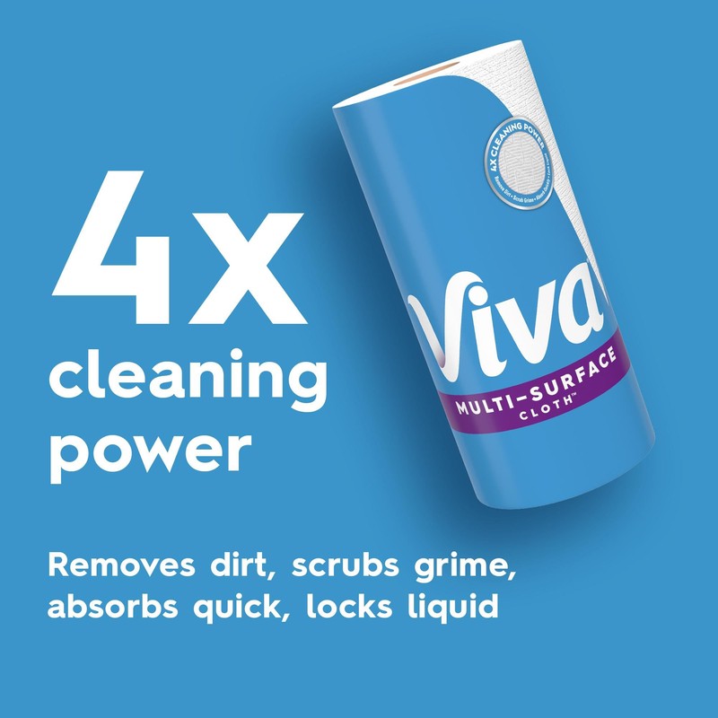 Viva Multi-Surface Cloth Paper Towels, Choose-A-Sheet Size, 3 Double Rolls,