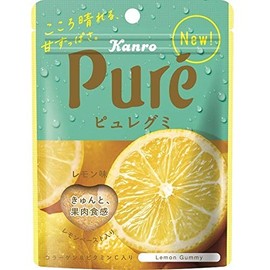 Kanro Pure Gummy Lemon, 2.0 oz (56 g) x 12 (6 x 2), Bag Included