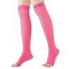 EVOPLECI Pink Open Toe Compression Socks 20-30mmHg Toeless Compression Socks