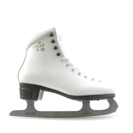 Botas - Model: Stella/Made in Europe (Czech Republic) / Figure Ice Skates for Girls, Kids/Color: White/Graphite, Adult 7.5