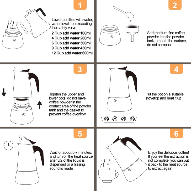 Mogrecha 2 Cup 100ml Moka Pot Stainless Steel Espresso Coffee