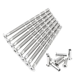 Rrina 8Pcs M4x60 Phillips Drive Flat Countersunk Head Fixing Cutting Slot Articulated Bolts Sleeves for Door Handle Hardware Lever Handle Screws Connecting