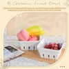 Ceramic Berry Basket Set of 2 Square Fruit Bowl with