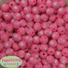 poplollies 12mm Pink and White Heart Resin Bubblegum Beads Lot 40 pc. chunky gumball