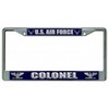 U.S. Air Force Colonel Chrome License Plate Frame