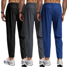 Hidkat Men's Hiking Pants Quick-Dry Lightweight Sweatpants Outdoor Fishing Pants Water Resistant with Zipper Pockets