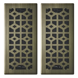 Imperial RG3401 4 x 10-Inch Templar Decorative Floor Register, Vintage Brass, 2 Pack