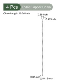 YOKIVE 4 Pcs Toilet Flapper Chain, 304 Stainless Steel Toilet Flapper Lift Ball Chain Replacement, Great for Toilet Flappers (Silver, 10.24-Inch)