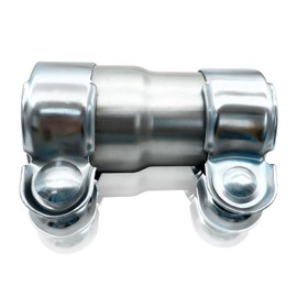 Exhaust Clamp Pipe Connector, 45mm to 51mm Stainless Steel Exhaust Coupler Lap Joint Band Clamp Adjustable Exhausted Sleeve Reducer Pipe Sleeve Repair Fit Most Models