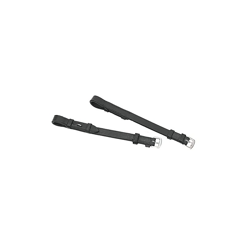 Shires Blenheim Bridle Cheek Pieces with Hook Studs-Havana Full 3/4"