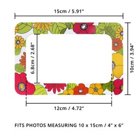 BELLE VOUS 12 Pack of Assorted Magnetic Refrigerator Photo Sleeve Picture Frames - For Photos Measuring 4 x 6 inches / 10 x 15cm - Picture Collage Frames for Fridge & Metal Surfaces