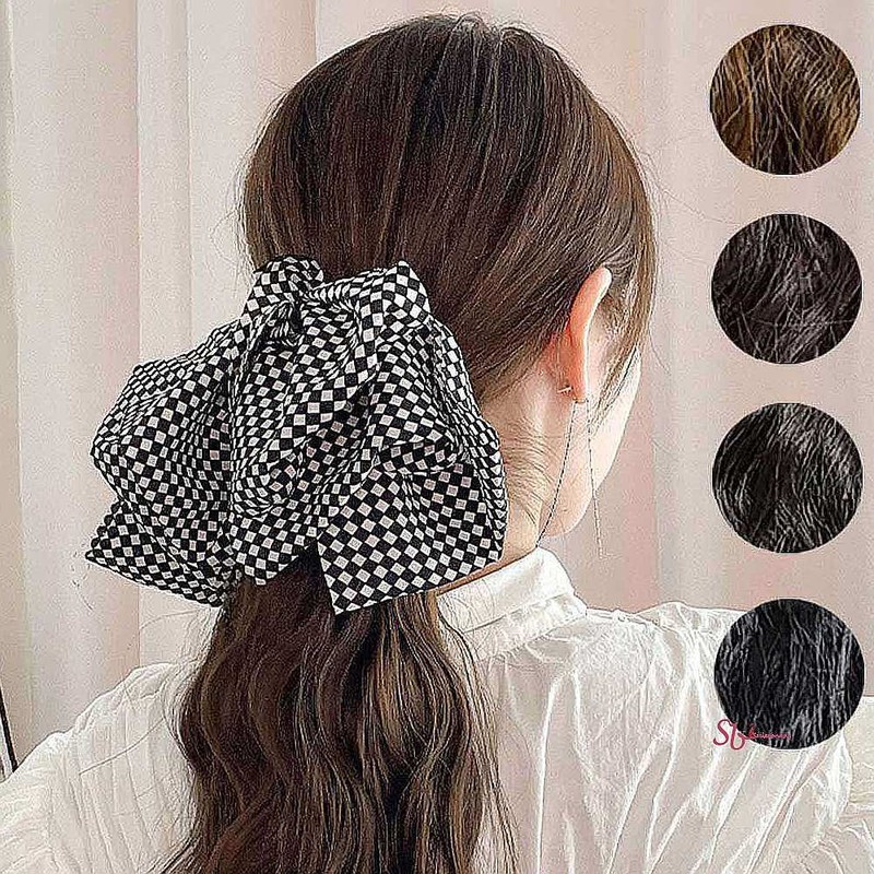 셀러버디C Women's Ribbon Hairpin Dating Claw Hairpin Travel Check zab730