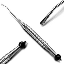 MuskalMed New Small Down Angled Spade Root Proximator PDL Dental Elevator Stainless Steel Polish Instruments ELV-011