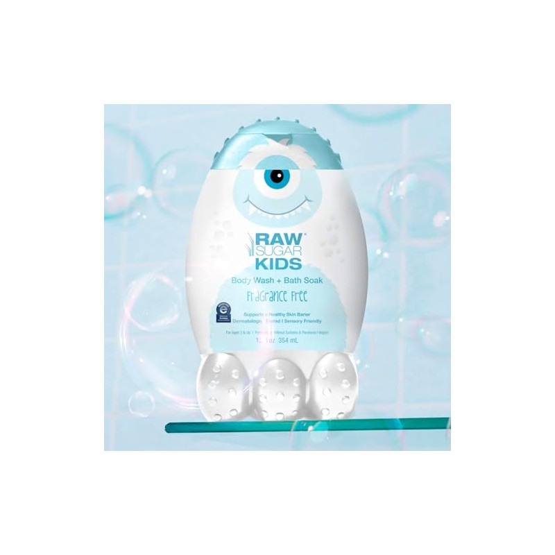 RAW SUGAR KIDS, Body Wash + Bath Soak Sensitive, Gel