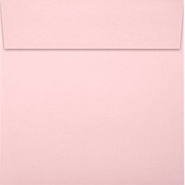 LUX Paper Square Invitation Envelopes for 5 1/4 x 5 1/4 Cards in Candy Pink, Printable Envelopes for Invitations, with Peel & Press Seal, 50 Pack, Envelope Size 5 1/2 x 5 1/2 (Pink)