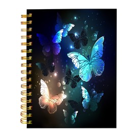 iampanda Spiral Journal Notebook,Strong Twin-Wire Binding with Premium Paper for Girl Women,60 Sheets A5 College Ruled Notebook/Journal,Perfect for School Office Home Gifts,Cute Butterfly