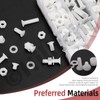 Hilitchi 360PCS 6 Sizes White Nylon Pan Round Head Screws