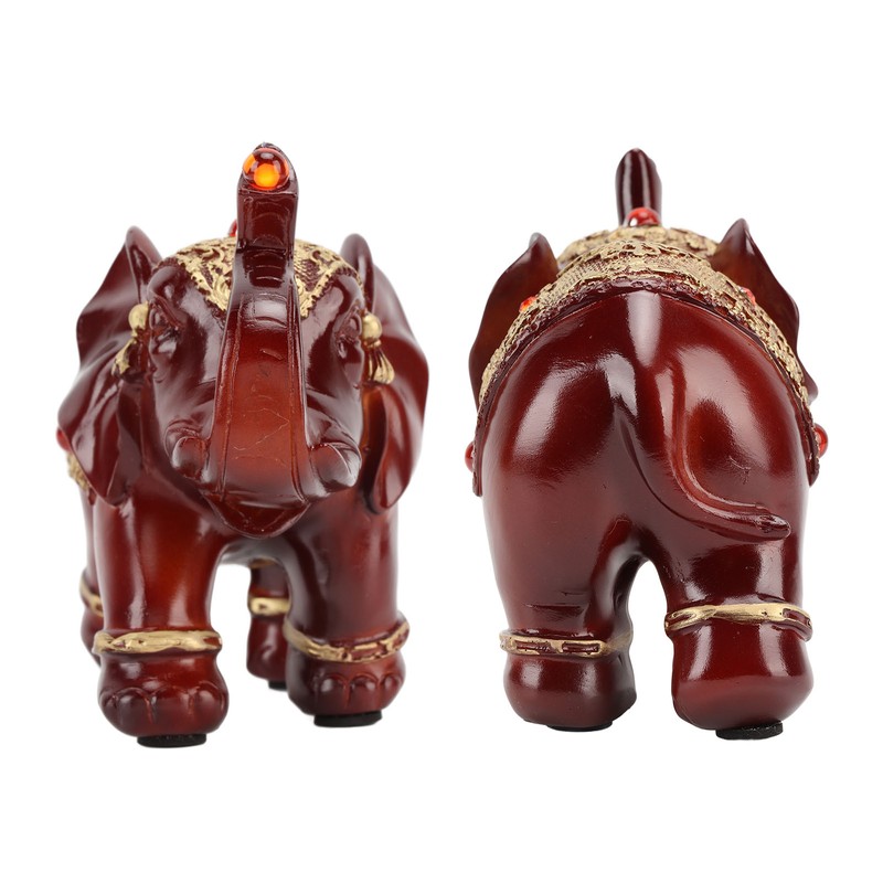 Elephant Statue Durable Resin Cute Elegant Attract Wealth Round Corner