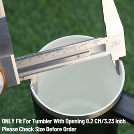 Zukro Replacement Lid for 20 oz and 24 oz Tumbler With Mouth Opening Only 3.25 Inch/8.3 CM, Press Fit Type, (No Fit Screw Type), Leakproof, 1 PC Straw and 1 PC Slider Lid, Clear