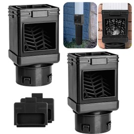 Downspout Leaf Filter,Leaf Removers,Downspout Filters, Downspout Screen Filters, Fits 2X3 and 3X4 drainpipe, (2-pack black)