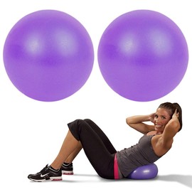 2 Pack Exercise Balls, 9.8 Inch Pilates Balls Barre Balls Mini Yoga Balls, Anti-Burst Fitness Small Bender Balls for Pilates, Yoga, Core Training and Physical Therapy, Improves Balance (Purple)