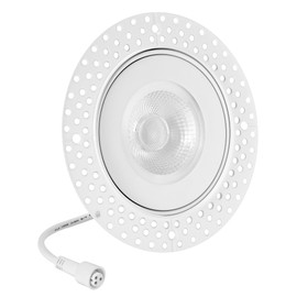Maxxima 4” 5 CCT Rotatable Ultra-Thin Trimless Recessed LED Floating Gimbal Downlight, 750 Lumens, Color Selectable 2700K/3000K/3500K/4000K/5000K, 90-Degree Tilt, Dimmable, 90 CRI, IC Rated Canless