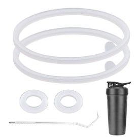 4pcs Lid Gasket Replacement for Blender Bottle Strada Flip Shaker Cup Water Bottle Parts Accessories with Hook, Silicone Seal Ring for Blenderbottle Strada Flip Shaker 24 oz 28 oz
