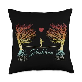 Slackliner Trickline Trainer Monkey Profis Slackline Throw Pillow