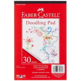 Faber-Castell Doodling Pad - Drawing and Coloring Paper Pad for Kids, 6" x 9", 30 Multi-Colored Sheets of Paper