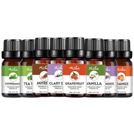 Pure Essential Oil C Set, 100% Pure Essential Oils, 0.4 fl oz (10 ml) x 8 Bottles Aroma Oil