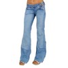 Flamingals Flare Jeans for Women Button Up Low Rise Jeans
