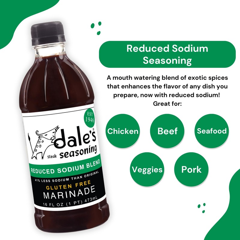 Steak Seasoning By Dale's, Reduced Sodium Blend, No Cholesterol |