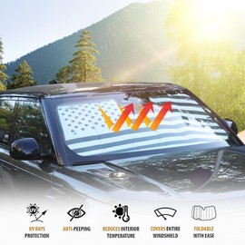 Windshield Sunshade Compatible with Range Rover Sport 2023-2025+, Front Windshield Sunshade Foldable Reflective Sunshade for UV and Sun Auto Interior Accessories (Style C)