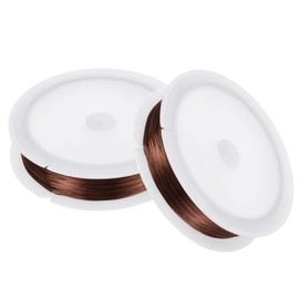 PATIKIL 164 Feet Flexible Paddle Florist Wire, 2 Rolls 0.3mm Beading Wire Metal Floral Stem Twist Ties for Flower Arrangements, Brown