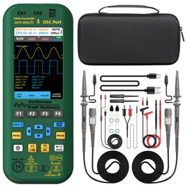 BSIDE Handheld Digital Oscilloscope Multimeter 2 Channels 50MHz Bandwidth Scope Tester, 3.98" TFT LCD DDS Generator with 2 Probes, Measure Flexible AC Current Clamp, Temp Capacitance Diode Amp Voltage