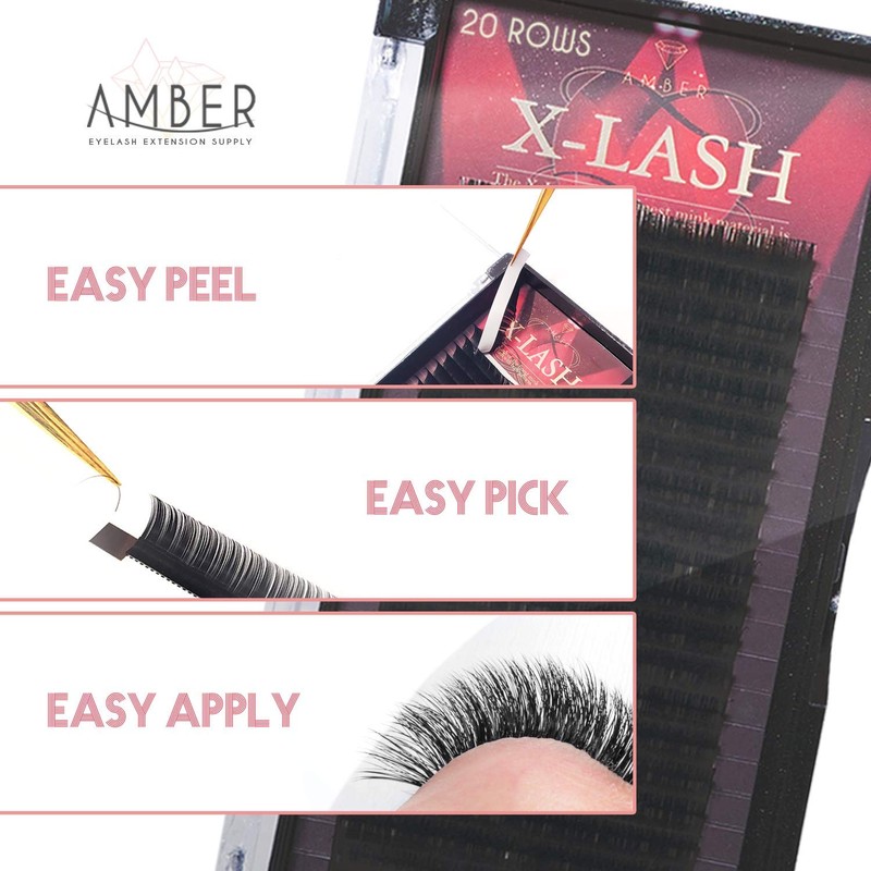 Amber Lash X-Lash, Mink Lash for Eyelash Extension Thickness 0.10mm