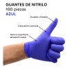 DCTG Guante De Nitrilo 100 Piezas Color Azul Talla Chica