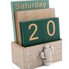 Wooden Perpetual Calendar - Reusable Desk Calender - Eco Friendly