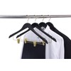 Quality Black Wooden Skirt Hangers with Clips, 20-Pack Smooth Solid