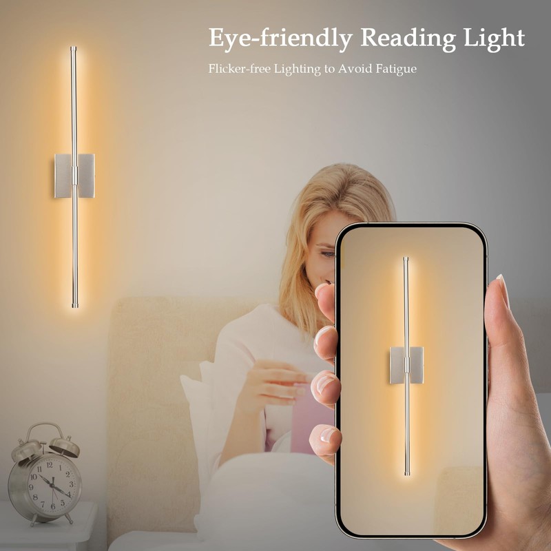 Goosebrite Modern LED Wall Sconces Set of Two, Hardwired Wall