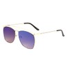 Long Curved Top Bar Round Lens Thin Frame Aviator Sunglasses
