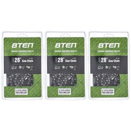 8TEN Ripping Chainsaw Chain 28 Inch .050 3/8 93DL For Echo CS-600P Husqvarna 372XP Jonsered 2065 (3 Pack)