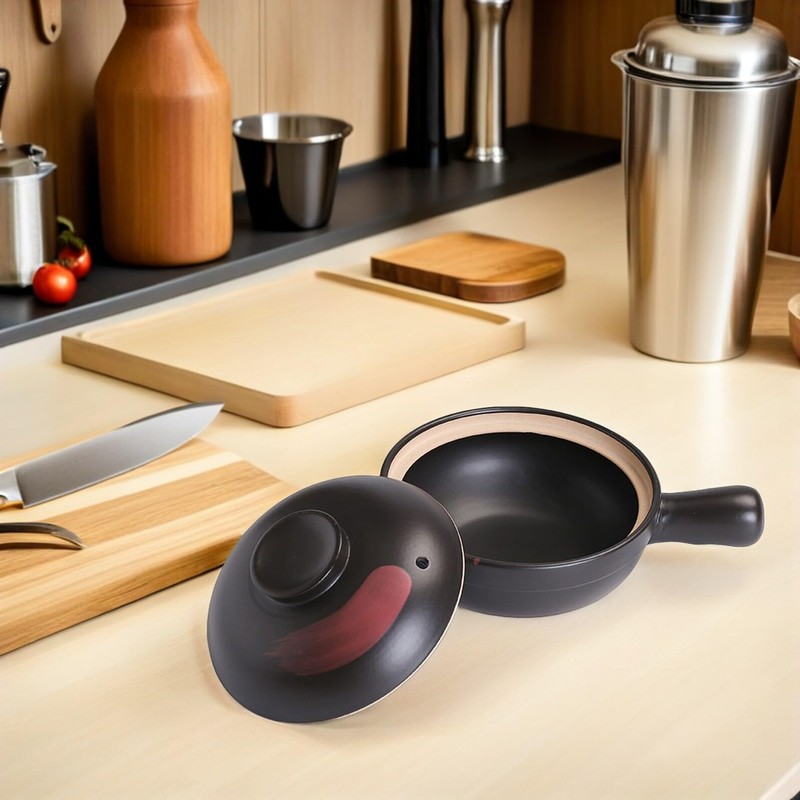 HOLIDYOYO Clay Pot for Cooking Asian Food with Silicone Lid