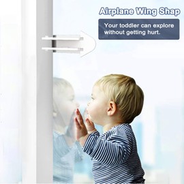 6-Pack Sliding Door Locks for Baby Safety, Viaky Child Cabinet Proofing Strong Adhesive Safety Latch for Sliding Closet/Shower/Patio/Window/Wardrobe (White)