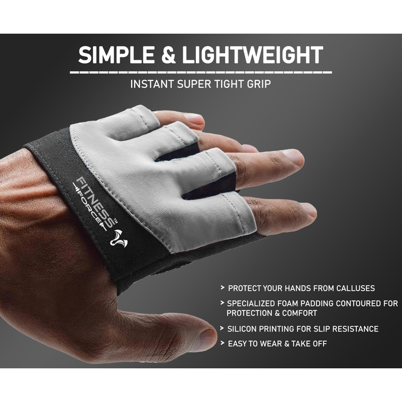 FITNESS FORCE Workout Gloves for Men & Women Partial Weight