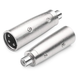 Disino Female RCA to XLR Male Adapter, XLR to RCA Converter Gender Changer Audio Coupler Connector for Microphone Connections Audio Electronics etc - 2 Pack