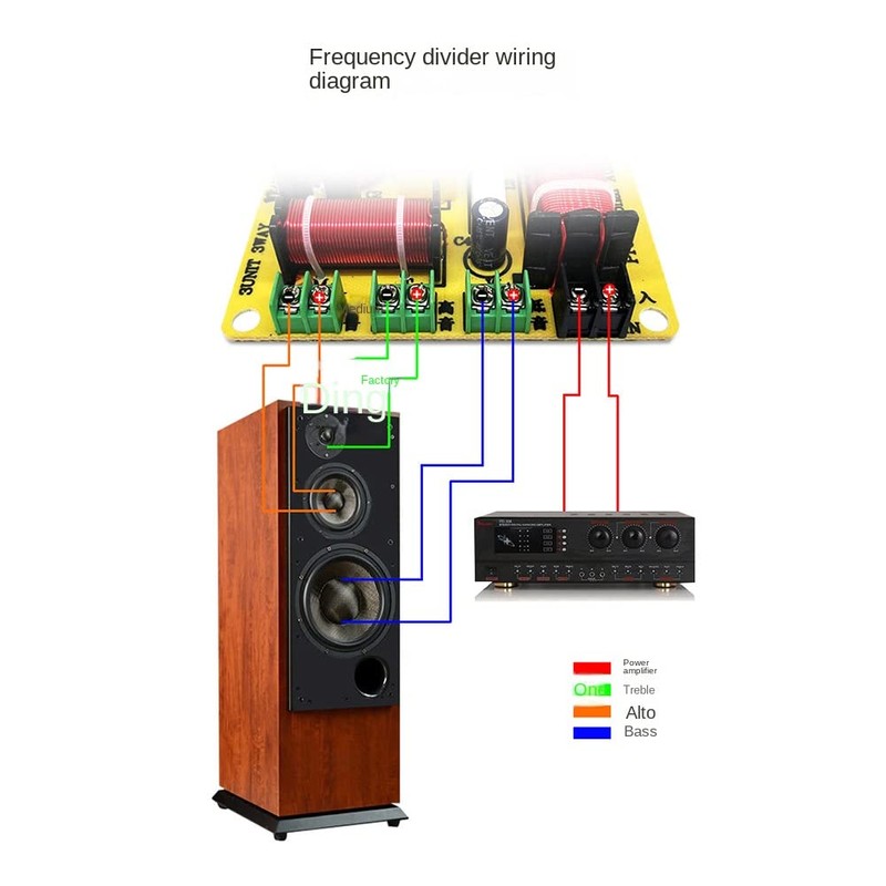 KJKVIVH 3 Way Speaker Frequency Divider 300W HiFi Crossover Filter