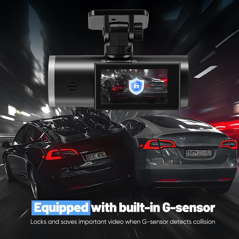 Dash Cam Front and Rear 4K+1080P, Built-in WiFi Dual Car