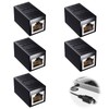 UPKUNO 5 Pcs RJ45 Coupler Ethernet Extender, Black Ethernet Coupler